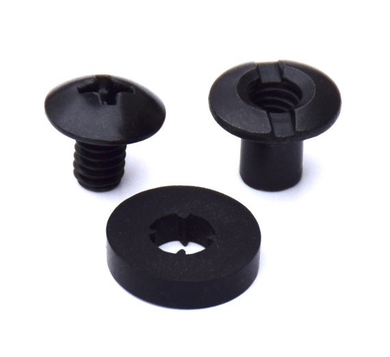 Black Chicago Screws, 12 Sets - For DIY Kydex Gun Holsters, 1/4 Inch – Wildwood Tactical