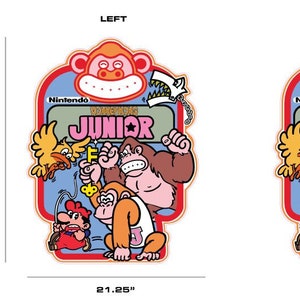 Donkey Kong Junior Arcade Graphics / Original Size / Side Decals