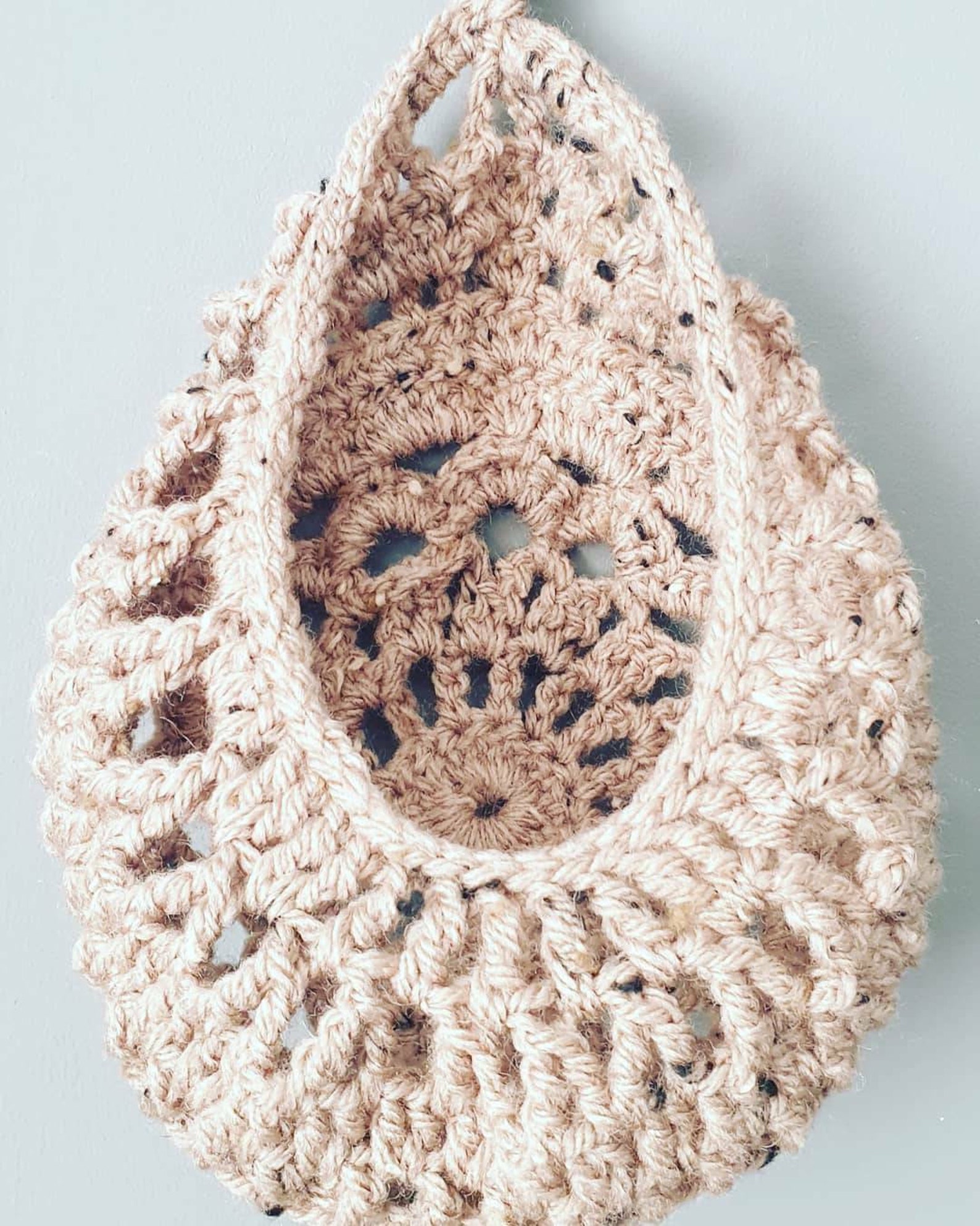 Crochet hanging basket teardrop shape. Mimicking macrame. Etsy