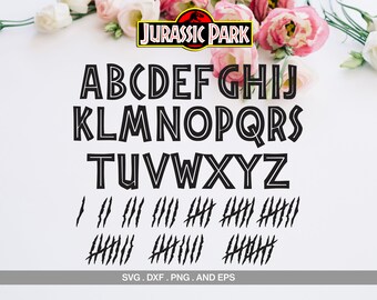 Jurassic park font, Jurassic park svg, Jurassic Park alphabet, Dinosaur svg, Dinosaur font, Disney svg, Disney svg file, Svg file