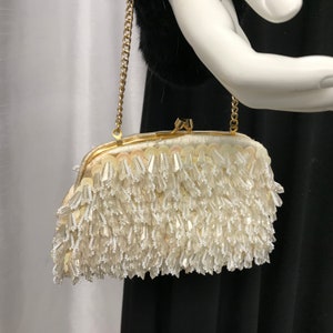 Vintage handbag trimmed with pearls, vintage handbag