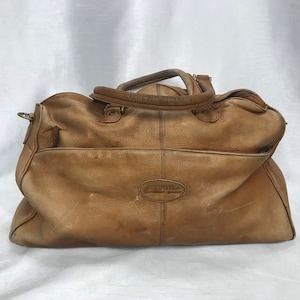 Vintage Bugati Tragetasche, Echtledertasche, hellbraune Ledertasche