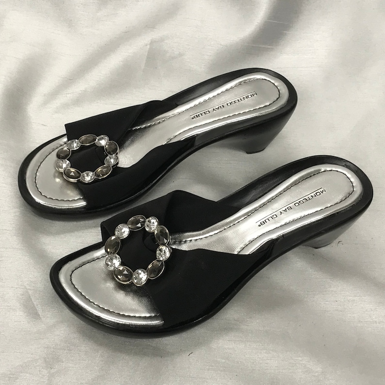 Vintage 80s Sandals Very Chic Black Sandals Black Sandals Etsy Canada
