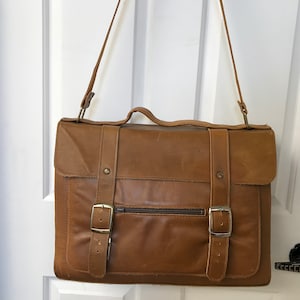 Sac vintage porte-documents en cuir véritable années 60
