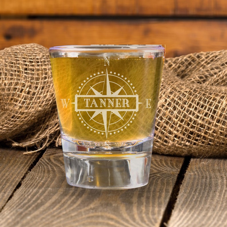 Personalized Groomsmen Shot Glass Set | Custom Engraved Monogram ...