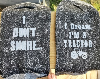 Funny Father's Day Gift Socks I Don't Snore I Dream I'm a Tractor New Daddy Soon to Be Men's gag gift socks farmer gift for husband Dad