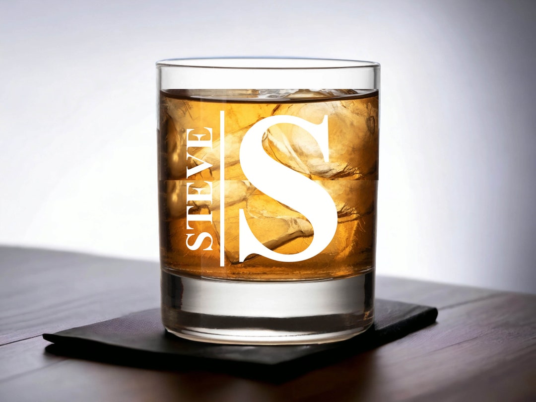 Personalized Whiskey Glass Custom Glass Gift for Dad Birthday Gift for ...