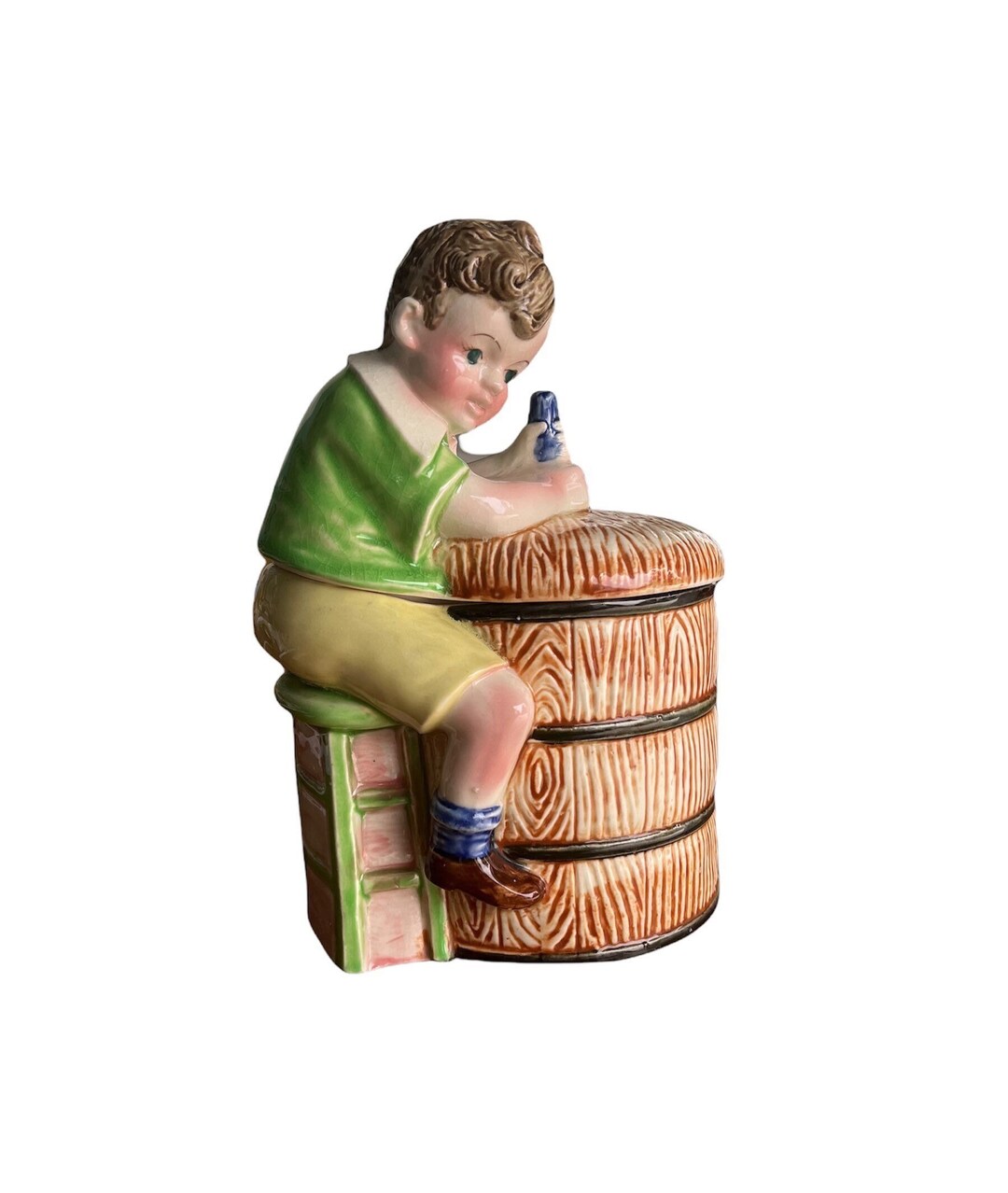 Cookie Jar Antique boy Churning Butter Cookie Jar 1930s Etsy