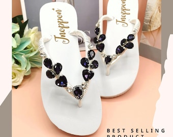 Sandali bianchi con brillantini per donna di Jnoppon