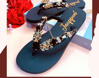 Zwarte strass sandalen voor dames van Jnoppon