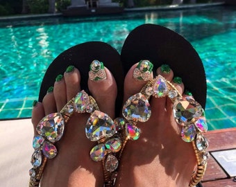 bling sandals size 10