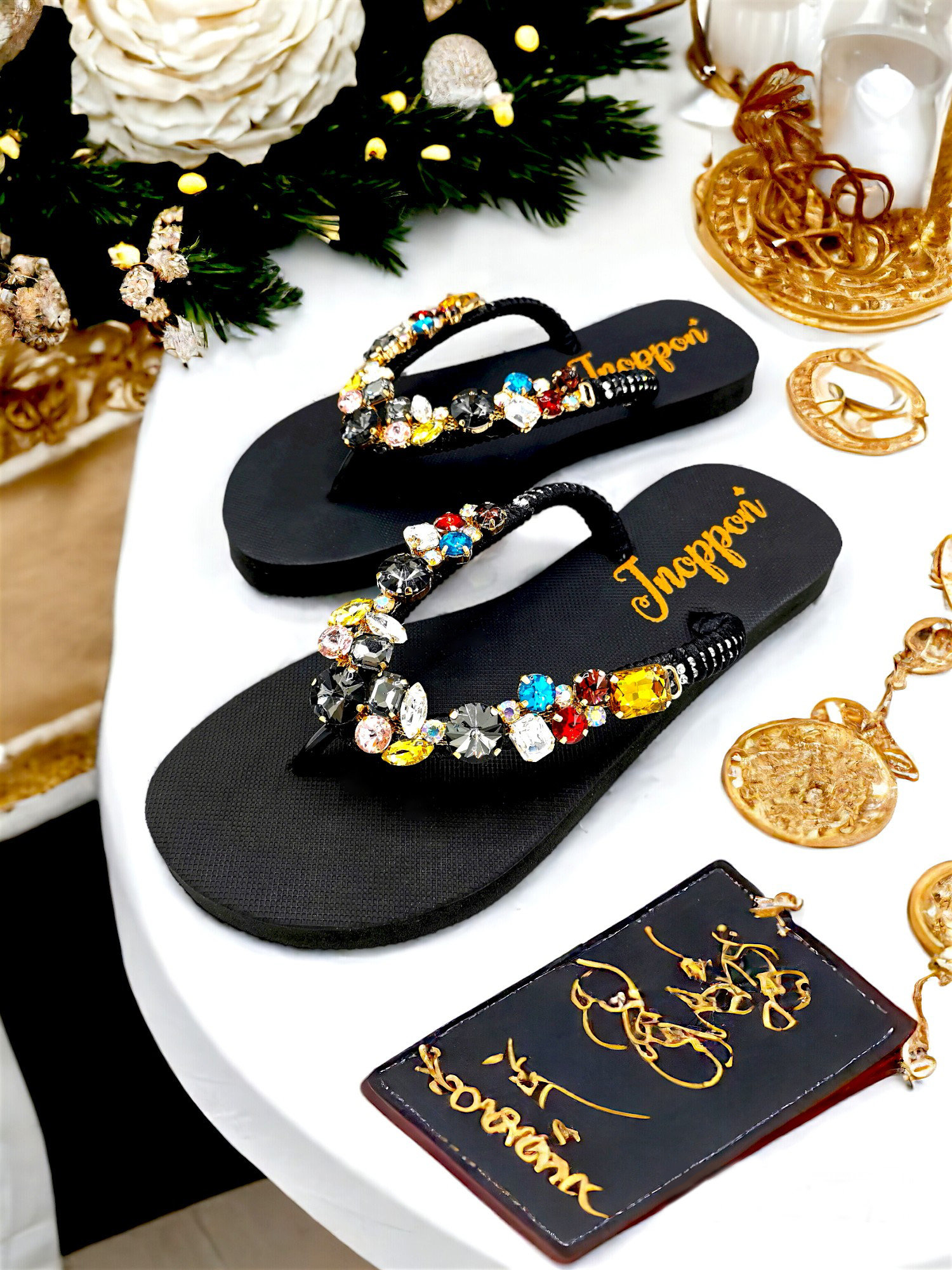 Jeweled Flip Flops, Bling Flip Flops, Black Sandals for Woman, Wedding  Sandals, Beach Wedding Sandals, Beach Sandals, Rhinestone Sandals -   Canada