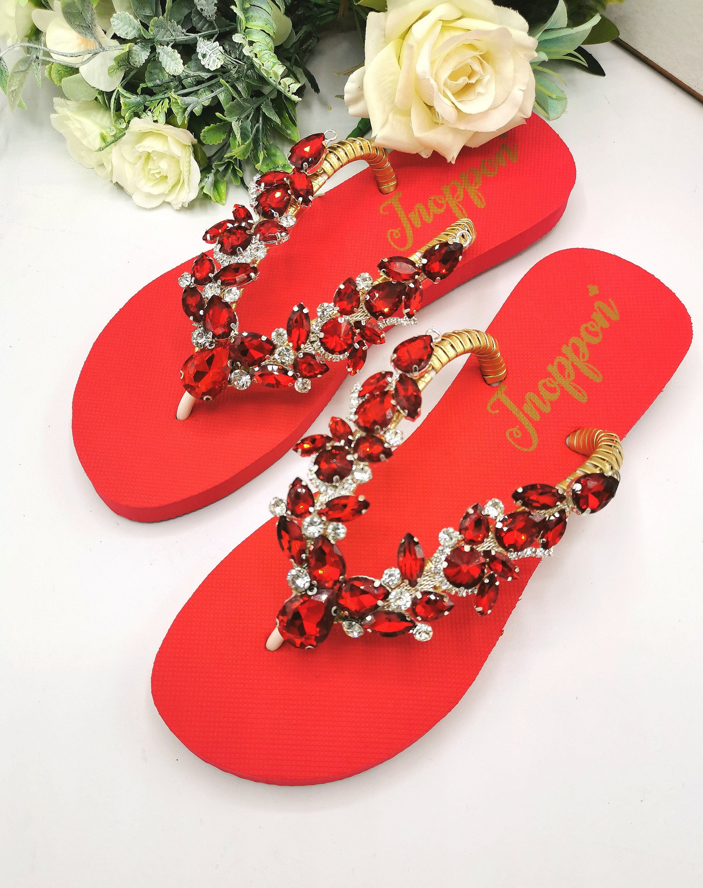 jeweled flip flops