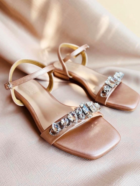 Rose gold hotsell rhinestone sandals