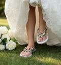 White Bridal Jeweled Rhinestone Flip Flops By Jnoppon product logo