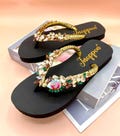 Jeweled Flip Flops, Bling Flip Flops, Black Sandals for Woman, Wedding Sandals, Beach Wedding Sandals, Beach Sandals, Rhinestone Sandals product logo