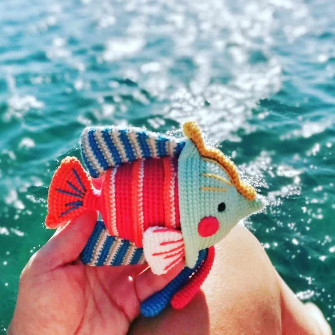Toys Fish , Natural Cotton Yarn , Healthy Toy ,crochet Toys , Gift for