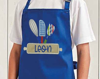 Personalised Children's Apron, Embroidered Personalised Kids Apron, Kitchen Cooking, Baking School Apron, Gifts for Girls and Boys