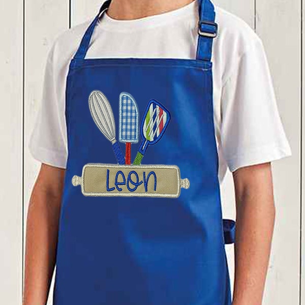 Personalised Children's Apron, Embroidered Personalised Kids Apron, Kitchen Cooking, Baking School Apron, Gifts for Girls and Boys