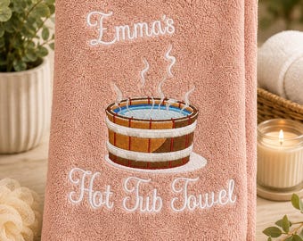 Toalha de hidromassagem bordada, nome personalizado, presente personalizado para o Dia dos Pais