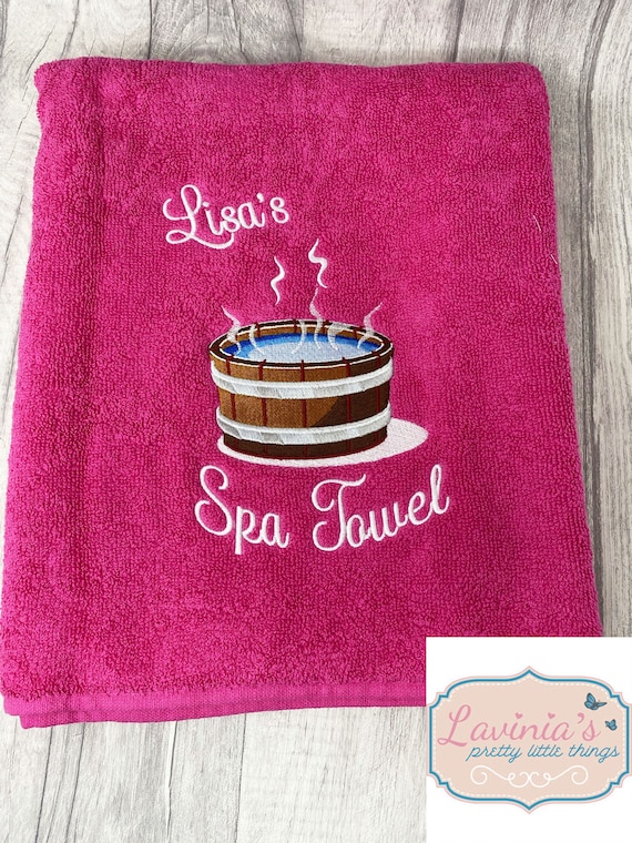 Personalised Spa Towel Embroidered Hot Tub Design Custom 