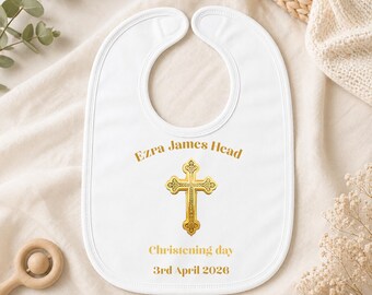 Personalised Christening Baptism Baby Bib, Gifts