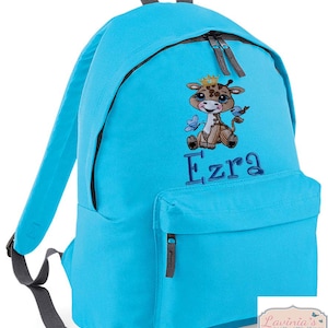 Giraffe Animal Backpack, Personalised Embroidered Giraffe Bag, Junior backpack, Back to School Bag, Gifts