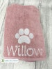 Personalised Puppy Dog Towel, Embroidered Hand Towel, Doggie Paw Custom Name, Dog, Puppy Paw Print Custom Name, Gifts For Dogs Cats Pets 