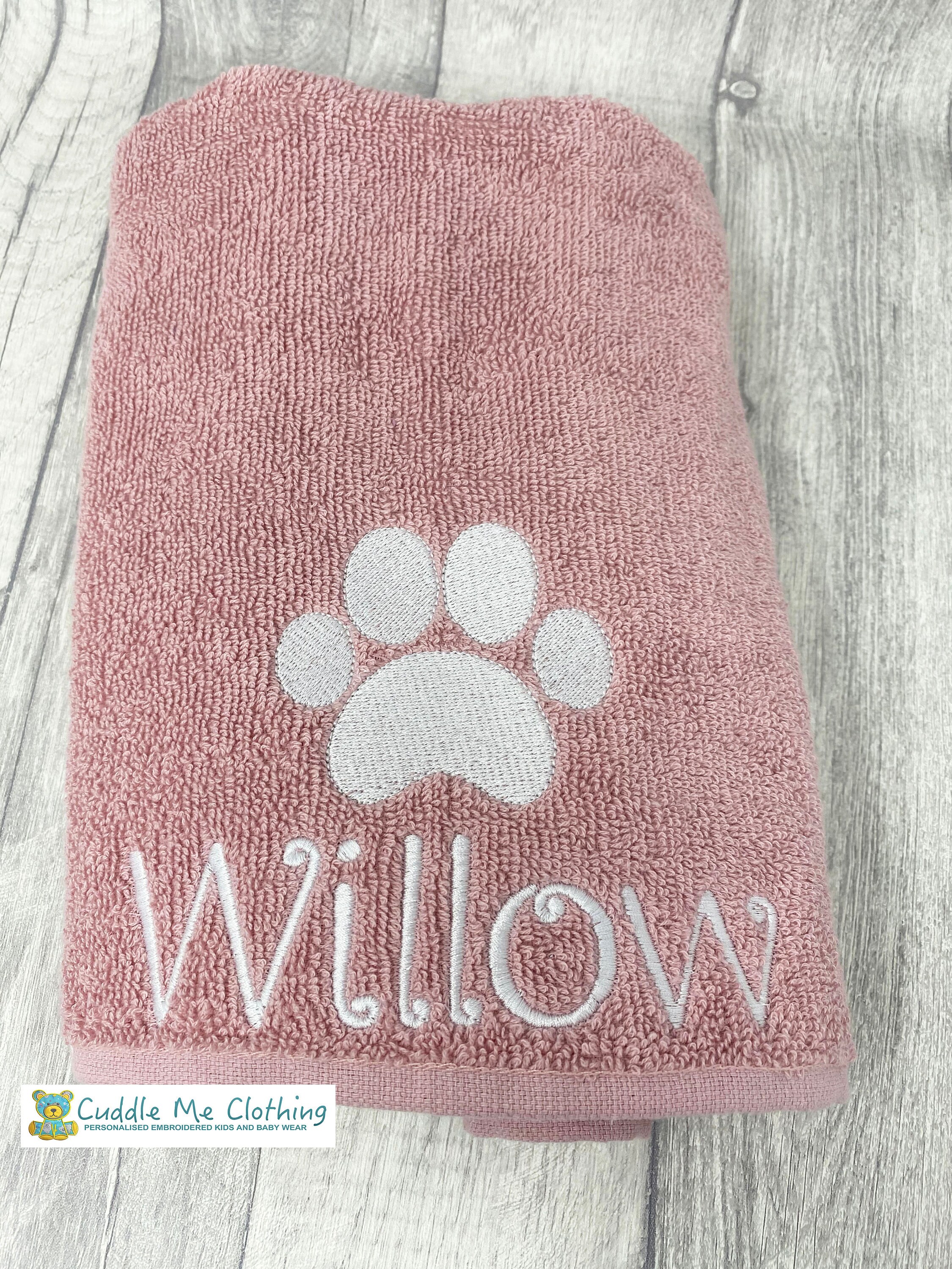 Personalised Puppy Dog Towel Embroidered Hand Towel Doggie Etsy UK