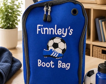Personalised Football Boot Bag, Embroidered Sports Shoe Bag