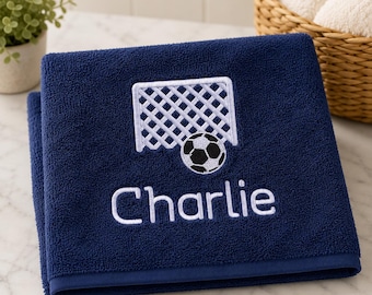 Embroidered Football Towel, Personalized Name Gift