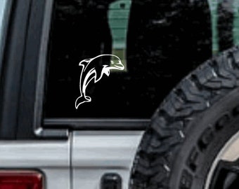 Dolphin Decal - Personalized Vinyl Sticker, Custom Color Decal, Decals For Cars, Dolphin Animal Sticker, Ocean