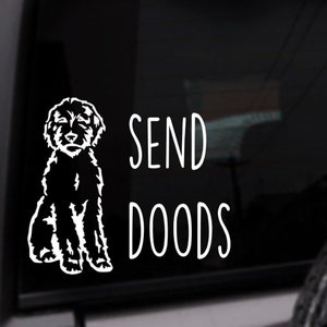 Send Doods, Goldendoodle, Labradoodle Car Decal, Personalized Vinyl Sticker, Custom Color Decal