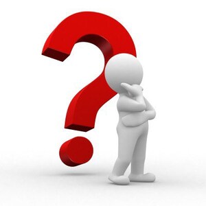 May include: A white 3D figure with a red question mark behind it, the figure is standing with its arms crossed and its hand on its chin, as if thinking.