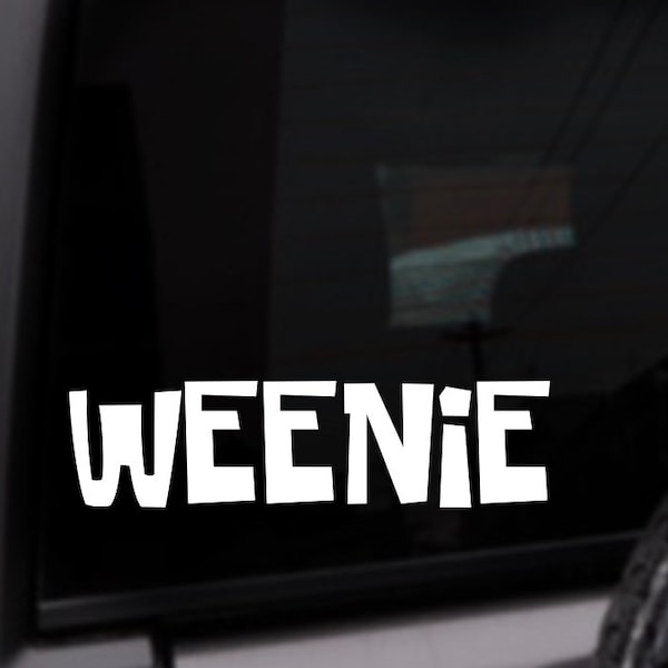 Weenie Car Decal, Personalized Vinyl Sticker, Custom Color Decal, Spongebob Decal, Spongebob Sticker, Funny Car Decal