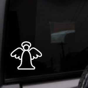 Angel Decal, Funny Car Decal, Personalized Sticker, Custom Color Decal, Angel Sticker, Halo, Heaven