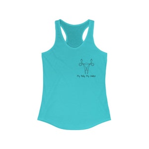 Double Middle Finger Uterus Racerback Tank Top | Women&#39;s Rights | My Body My Choice | No Uterus No Opinion | Gift For Her