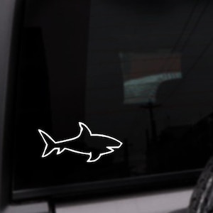 Shark Car Decal, Vinyl Sticker, Custom Color Decal, Great White Shark, Shark Sticker, Decal For Car, Decal For Truck image 1