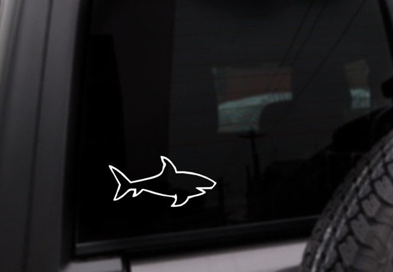 Shark Car Decal, Vinyl Sticker, Custom Color Decal, Great White Shark, Shark Sticker, Decal For Car, Decal For Truck image 1