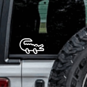 Cute Alligator Decal - Animal, Funny Car Decal, Personalized Vinyl Sticker, Custom Color Decal, Cute Sticker, Gift, Cute,