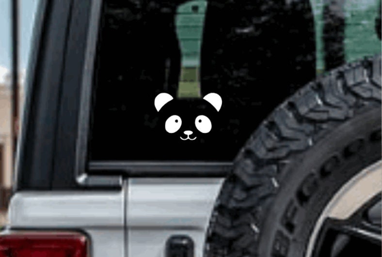 Panda Face Decal - Animal, Funny Car Decal, Personalized Vinyl Sticker ...