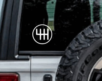 6 Speed Manual Decal - Funny Car Decal, Personalized Vinyl Sticker, Custom Color Decal, Cute Sticker, Gift, Cute, 6 Speed Manual Sticker