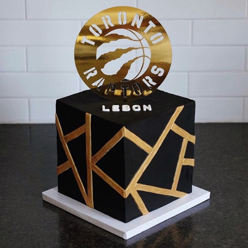 TORONTO RAPTORS Cake Topper // Metallic Cake Topper // Gold Etsy