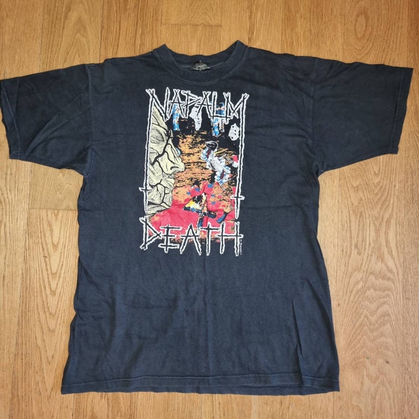 Napalm Death Harmony Corruption Vintage 1990 T-Shirt Death Metal Bolt Thrower Entombed Earache Heavy L/XL