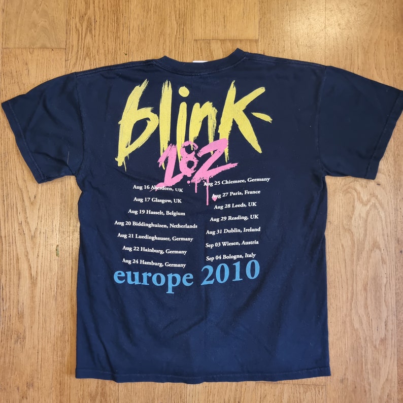Blink182 Band Pic European Tour 2010 Camiseta Pop Punk Bowling For