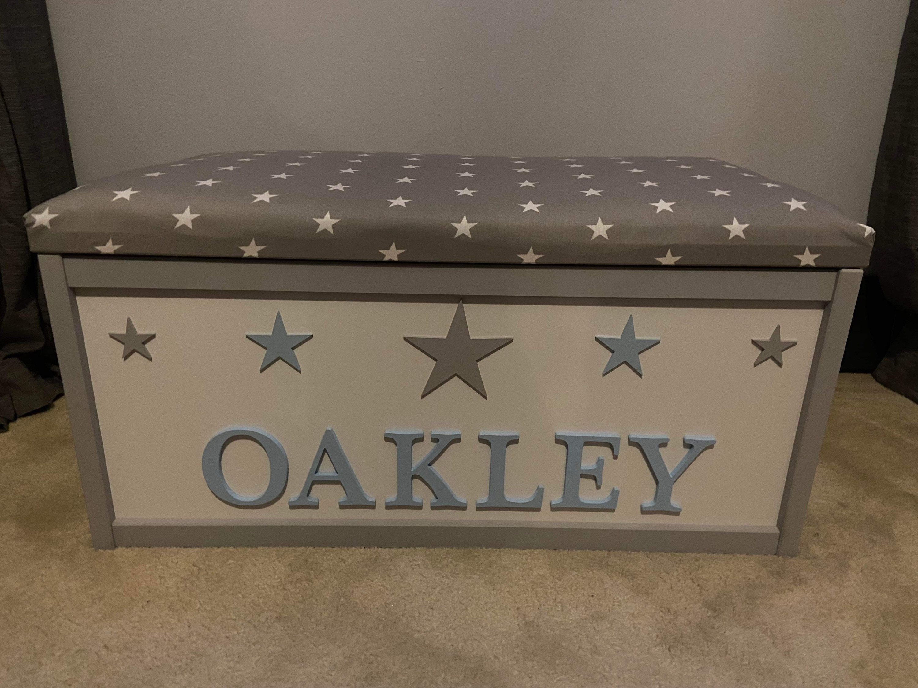 Personalised Toy Box With Lift off Lid Can Be Used as a Seat