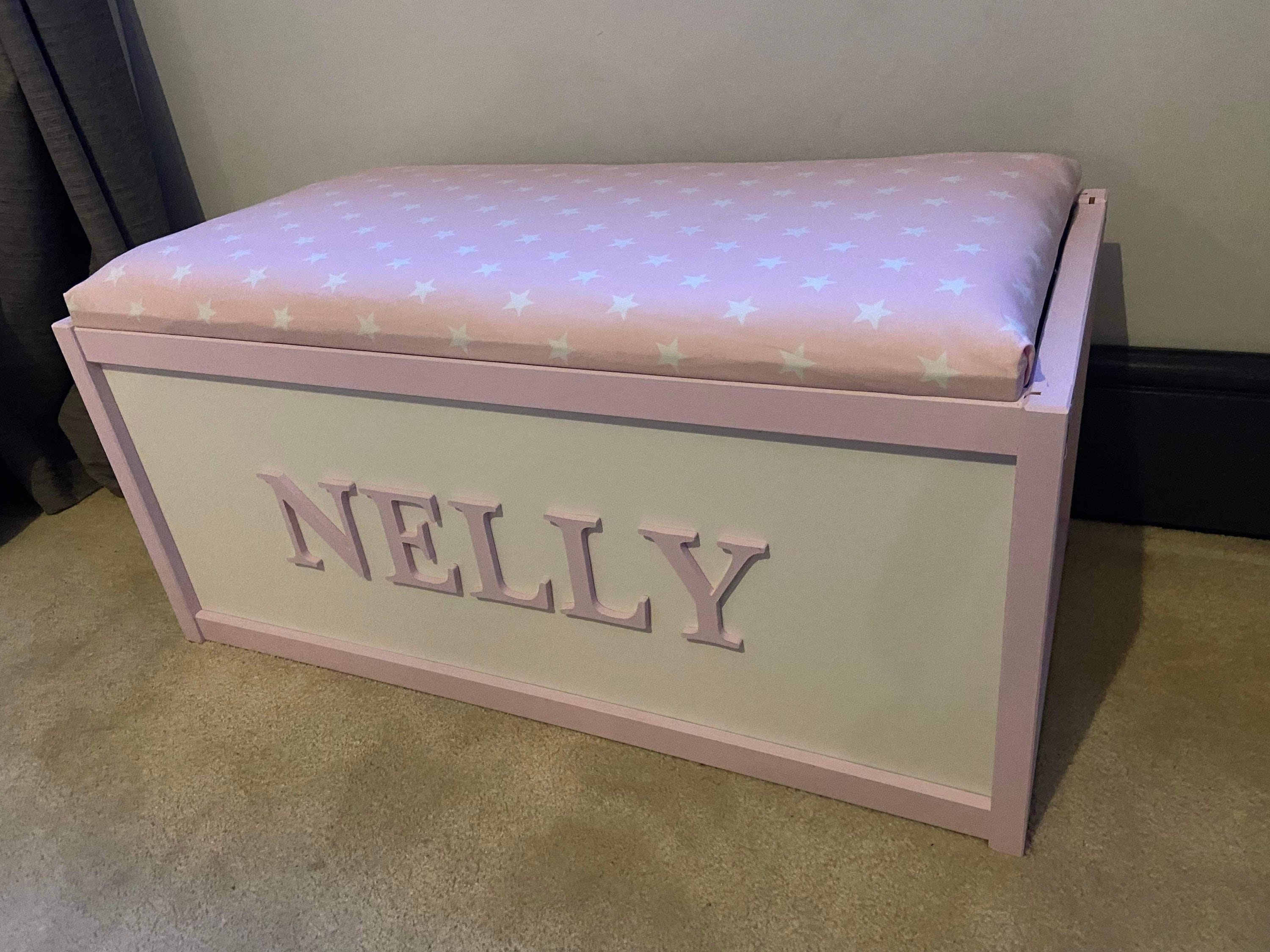 Crushed Velvet Personalised Toy Box