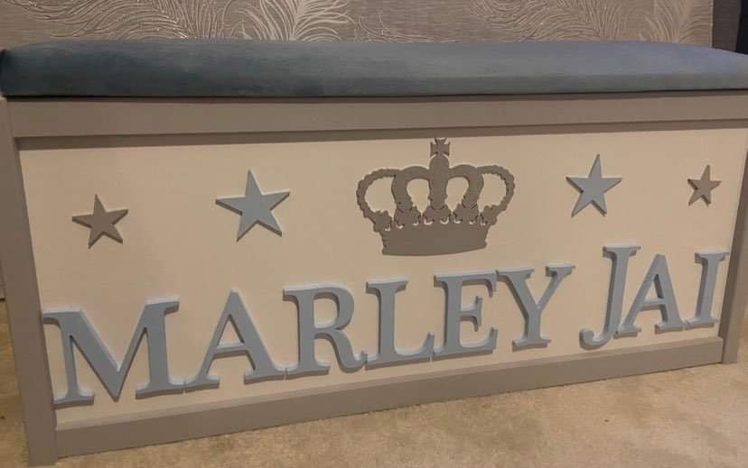 Personalised toy box crushed velvet deals