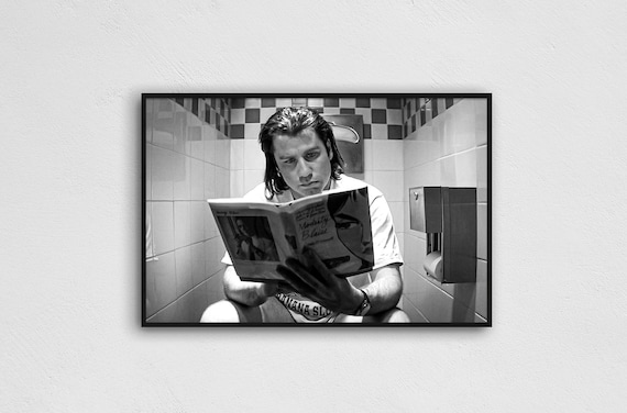 Pulp Fiction Restroom Movie Poster, Vincent Vega Toilet