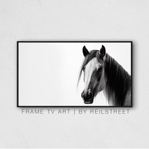 White Horse Portrait, Samsung The Frame Tv Art, Digital Download, Digital Print